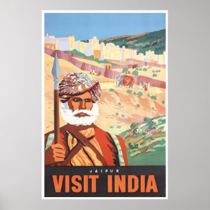 Jaipur Print India Travel Poster Indian ArtA