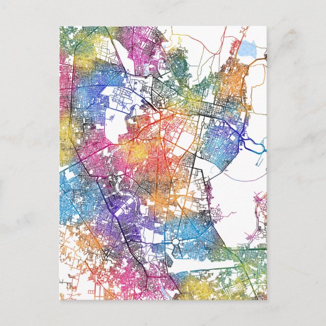 Jaipur Rajasthan City Map Postcard (Front)