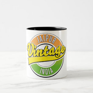 jaipur vintage style logo Two-Tone coffee mug