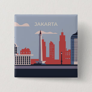 Jakarta city 15 cm square badge