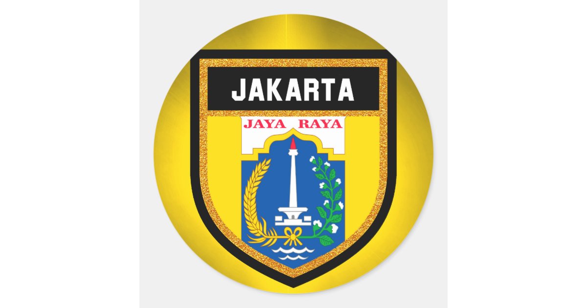 Jakarta Flag Classic Round Sticker | Zazzle