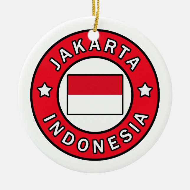 Jakarta Indonesia Ceramic Ornament (Front)