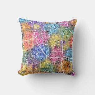 Jakarta Indonesia City Map Cushion