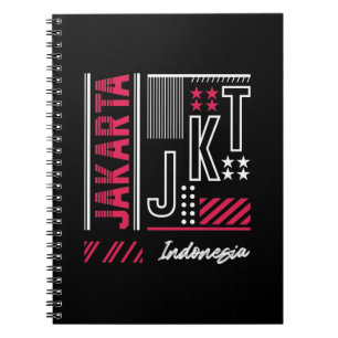 Jakarta Indonesia Urban Typography Graphic Design Notebook