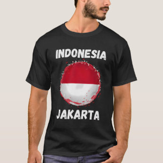 Jakarta Indonesia Vintage Indonesian Flag Souvenir T-Shirt