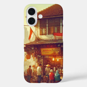 Jakarta Street Coffee Shop iPhone 16 Case