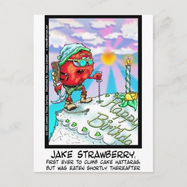 Jake Strawberry Funny Dessert Gifts & Links Postcard (Front)