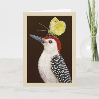 Jake the red-bellied woodpecker greeting card
