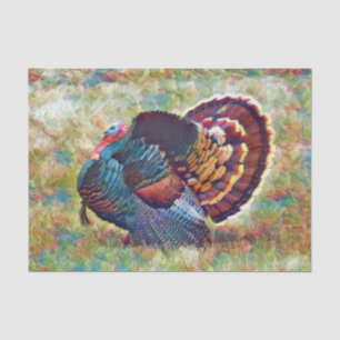 Jake Wild Turkey Monet Style Drawing Decoupage Tissue Paper