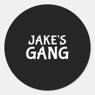 Jake's gang first name jake bachelor party wedding classic round sticker