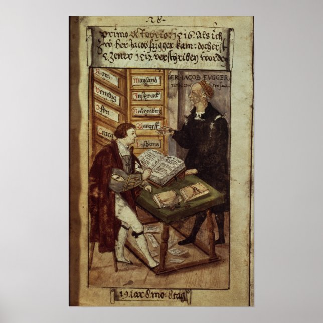 Jakob Fugger in his office, 1518 Poster (Front)