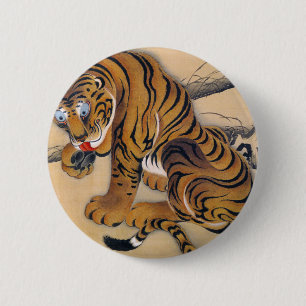 Jakuchu_Tiger 6 Cm Round Badge