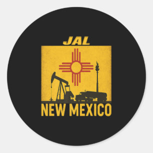 Jal New Mexico, Oilfield Life, Permian Basin Premi Classic Round Sticker