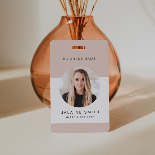 JALAINE Modern Minimal Blush Business Employee ID ID Badge (Creator Uploaded)