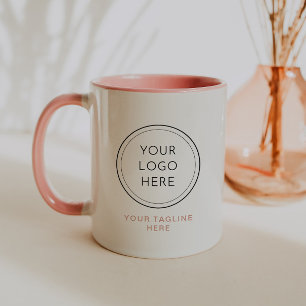 JALAINE Modern Minimalist Blush Custom Logo Mug
