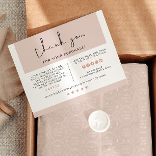 JALAINE Modern Pink Small Business Thank You Card