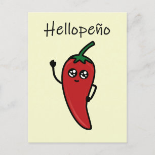 jalapeño/hellopeño funny pun for postcrossing postcard