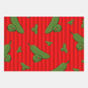 Jalapeno Illustration Wrapping Paper Sheet