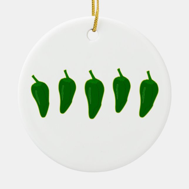 Jalapeno (Jalapeño) Peppers Logo Ceramic Ornament (Front)