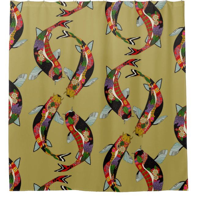 jalapeno koi shower curtain (Front)