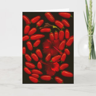 Jalapeños and Hibiscus greeting card