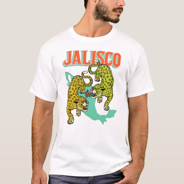 Jalisco, Mexico Jaguars & Rose World Travel Shirt (Front)