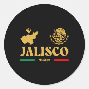 Jalisco With Mexican Emblem Jalisco Classic Round Sticker