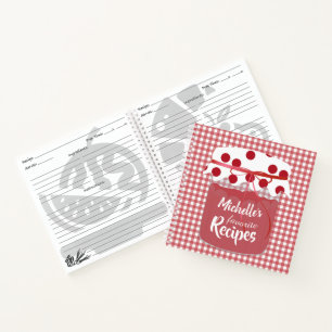 Jam and Gingham Personalised Recipes Notebook
