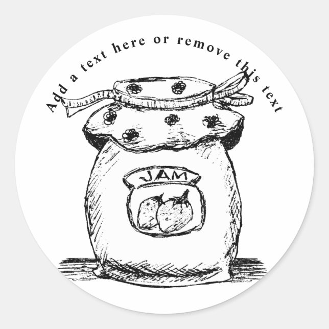 Jam Jar Sketch Classic Round Sticker (Front)