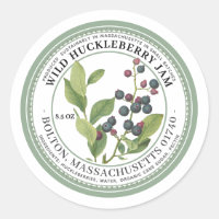 Jam Label with Native Huckleberries Illustration