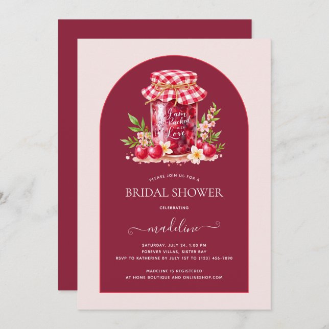 Jam Packed with Love Bridal Shower  Invitation (Front/Back)