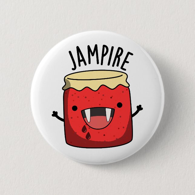 Jam-pire Funny Vampire Jam Pun  6 Cm Round Badge (Front)