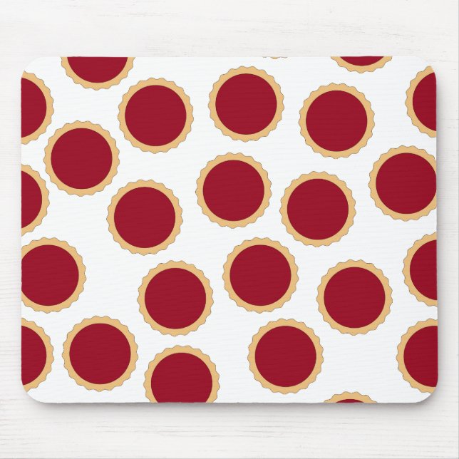 Jam Tart Pattern. Deep Raspberry Red. Mouse Pad (Front)