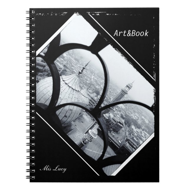Jama Masjid Mosque, Delhi, Idia in BW (Notebook) Notebook (Front)