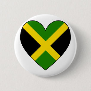 Jamacian Heart Flag 6 Cm Round Badge