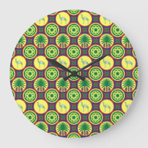 Jamahiri ® Libya   Africa Pattern  Large Clock