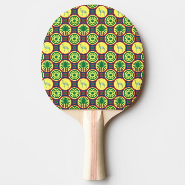 Jamahiri ® Libya | Africa Pattern  Ping Pong Paddle (Front)