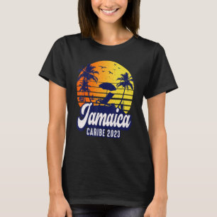 Jamaica 2023 Caribe Sunset Beach Retro T-Shirt
