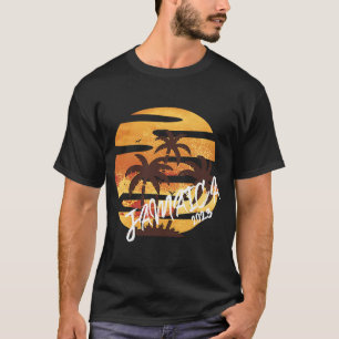 Jamaica 2023 Family Vacation Retro Sunset Beach Gr T-Shirt