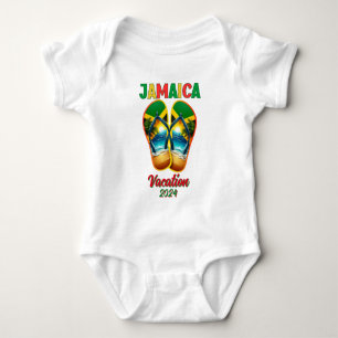 Jamaica 2024 Flip Flop Vacation Tropical Beach Baby Bodysuit