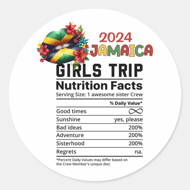 Jamaica 2024 Girls' Trip Celebrate Friendship  Classic Round Sticker (Front)