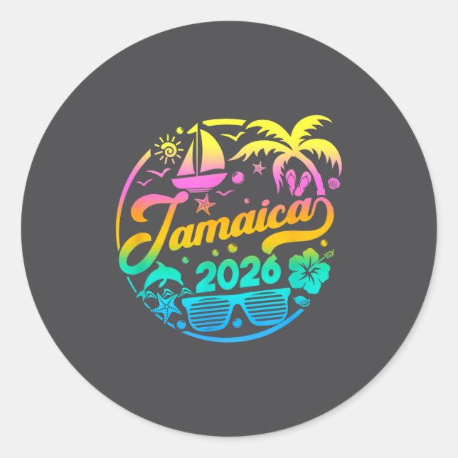 Jamaica 2026 Family Vacation Beach Matching Group  Classic Round Sticker (Front)