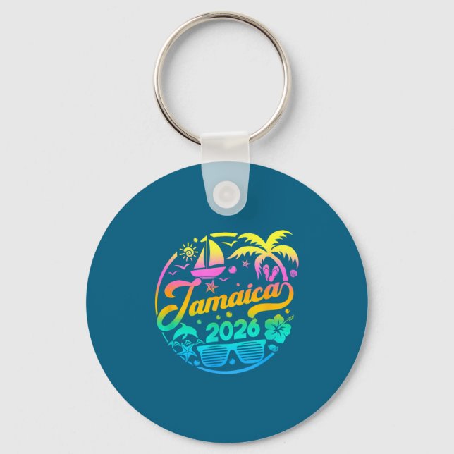 Jamaica 2026 Family Vacation Beach Matching Group  Key Ring (Front)