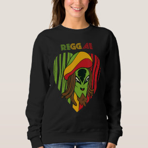 Jamaica Alien Reggae Heart Rasta Souvenir Rastafar Sweatshirt