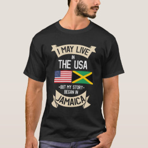 Jamaica American Flag Usa Jamaican Roots T-Shirt