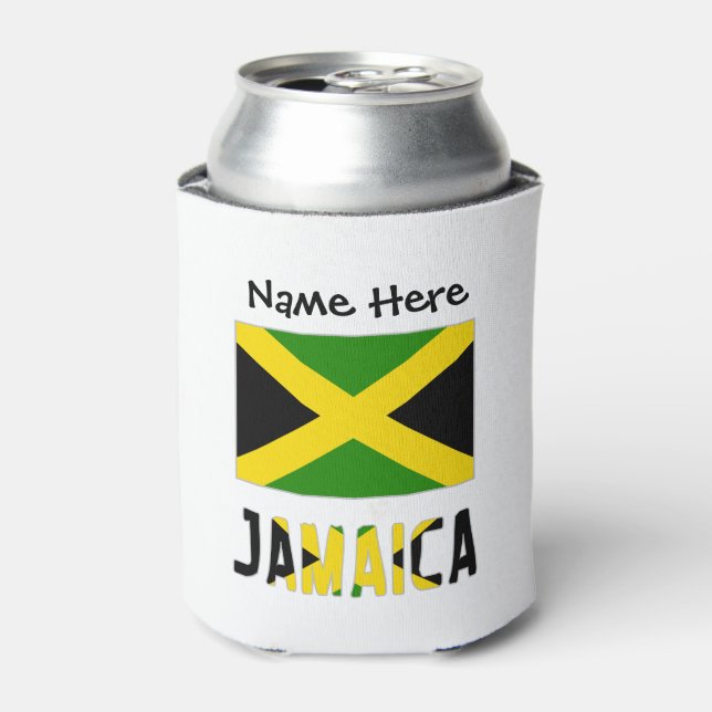 Jamaica and Jamaican Flag Personalised  Can Cooler (Can Front)