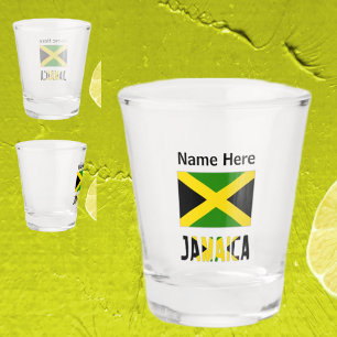 Jamaica and Jamaican Flag Personalised Shot Glass