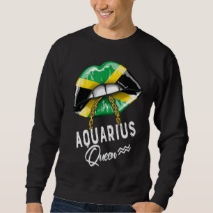 Jamaica Aquarius Queen Zodiac Birthday Jamaican Wo Sweatshirt