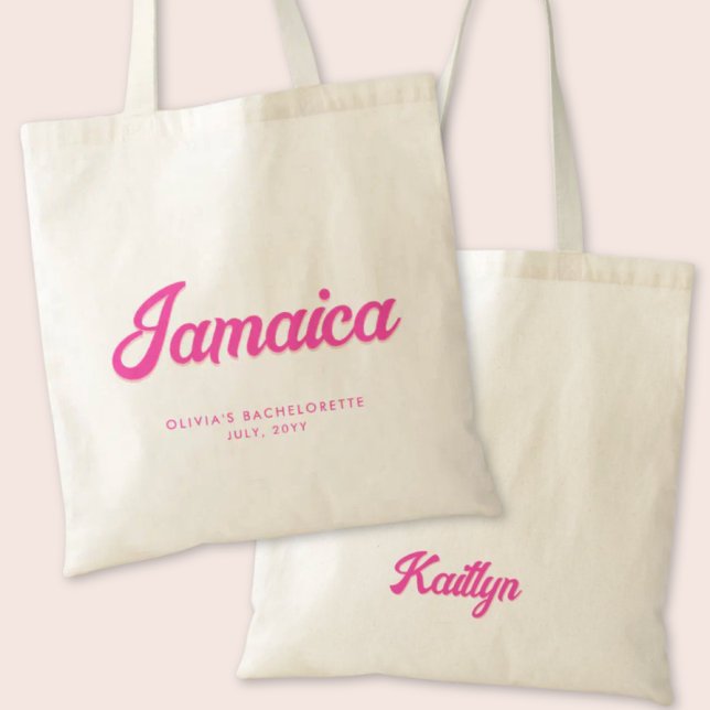 Jamaica Bachelorette Party Personalised Tote Bag (Jamaica Bachelorette Party Tote Bag)
