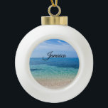 Jamaica Beach Ceramic Ball Christmas Ornament<br><div class="desc">Beautiful ocean tide rolling into a beach in Jamaica on the Caribbean Sea</div>